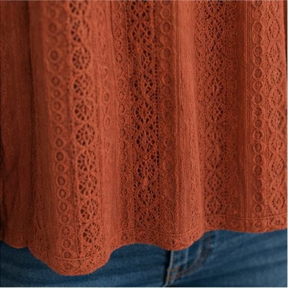 Rust Wrap Blouse - Picture 6 of 6